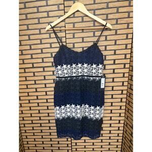 Bebe Blue And White Star Crochet Mini Dress Size 4